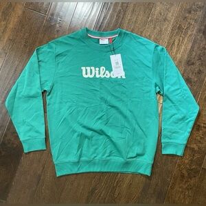 New With Tags Wilson Men's Size Medium Crewneck Sweatshirt Green Pullover